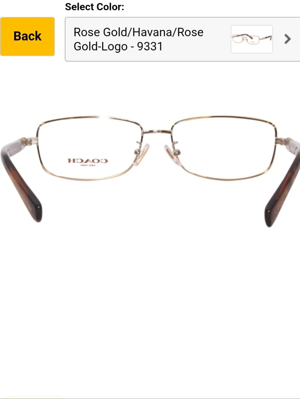 Coach Rose Gold Metal Eyeglasses with Tortoise Temples and Crystal Accents - Picture 4 of 16